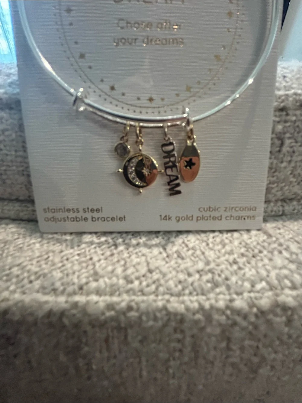 Unwritten Silver and Gold Charm Bangle Bracelet